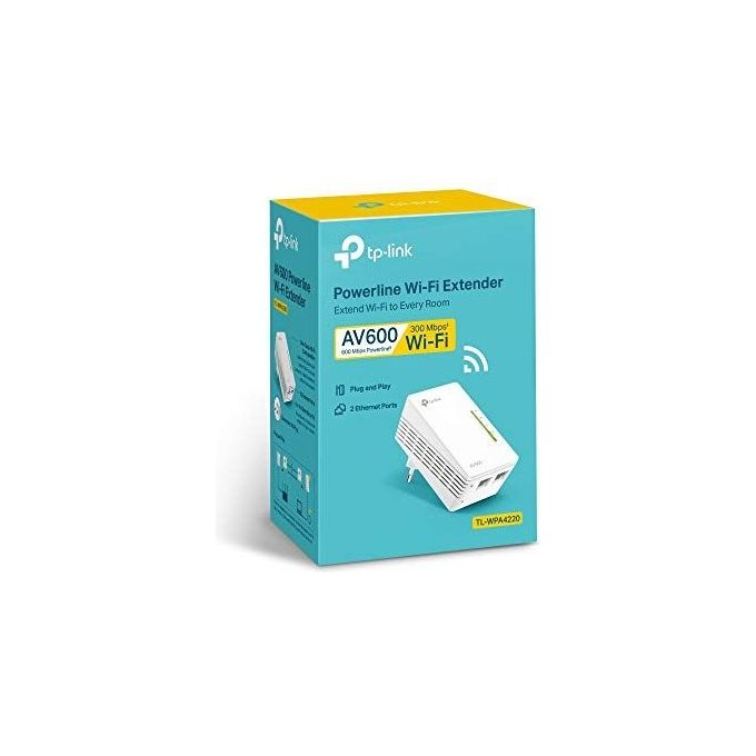 TP-Link TL-WPA4220 Powerline Extender WiFi AV600 Mbps Wireless N 300 Mbps HomePlug AV2 2 Porte Ethernet Plug and Play