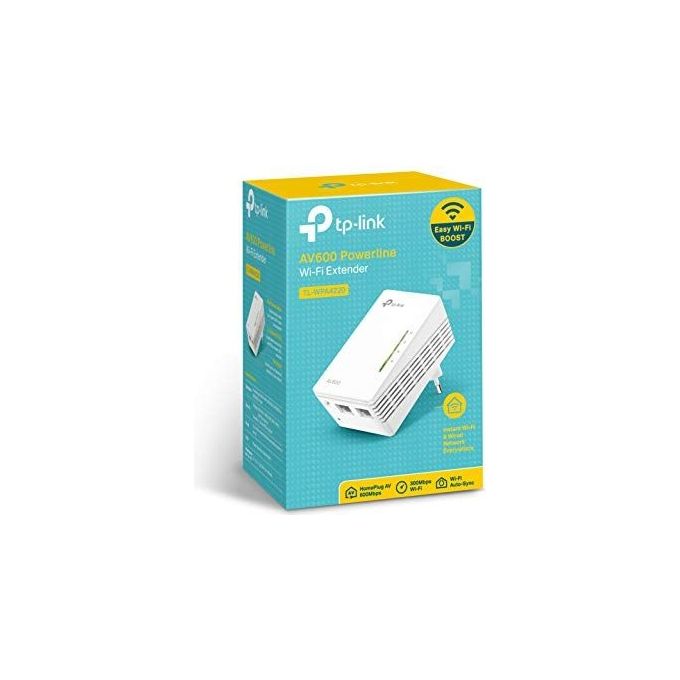 TP-Link TL-WPA4220 Powerline Extender WiFi AV600 Mbps Wireless N 300 Mbps HomePlug AV2 2 Porte Ethernet Plug and Play
