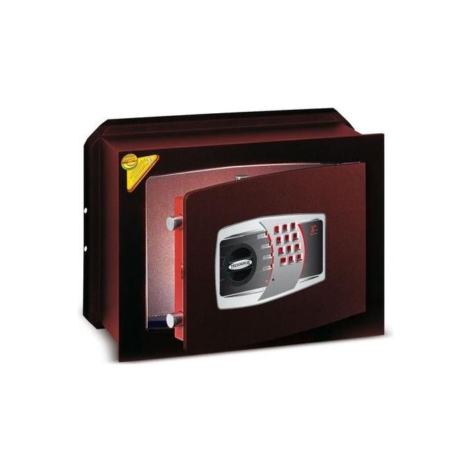 Technomax TM-4 Master Trony Cassaforte a muro con combinazione elettronica digitale spessore porta 10 mm 2 catenacci orizzontali 1+1 verticali in acciaio nichelato colore Bordeaux