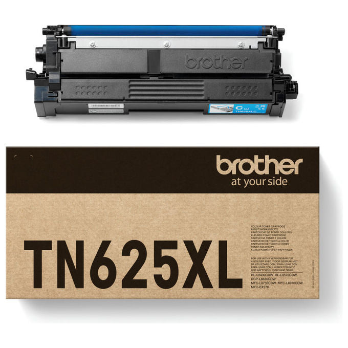 Brother TN625XLC Toner Originale Alta Capacita' XL 4500 pagine per HL-L8430CDW HL-L8570CDW DCP-L8630CDW MFC-L8730CDW MFC-L8970CDW colore Ciano