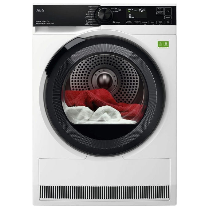 AEG TR9HH8AY Serie 9000X Asciugatrice Pompa di Calore 8 Kg Classe A WiFi SmartDry 3DScan 60 dB (85x59.6x63.6 cm) colore Bianco