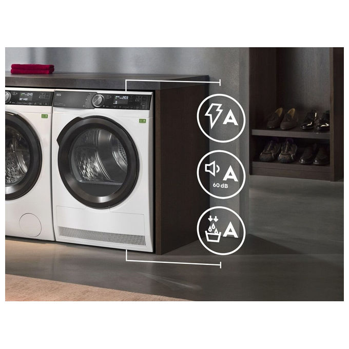 AEG TR9HH8AY Serie 9000X Asciugatrice Pompa di Calore 8 Kg Classe A WiFi SmartDry 3DScan 60 dB (85x59.6x63.6 cm) colore Bianco