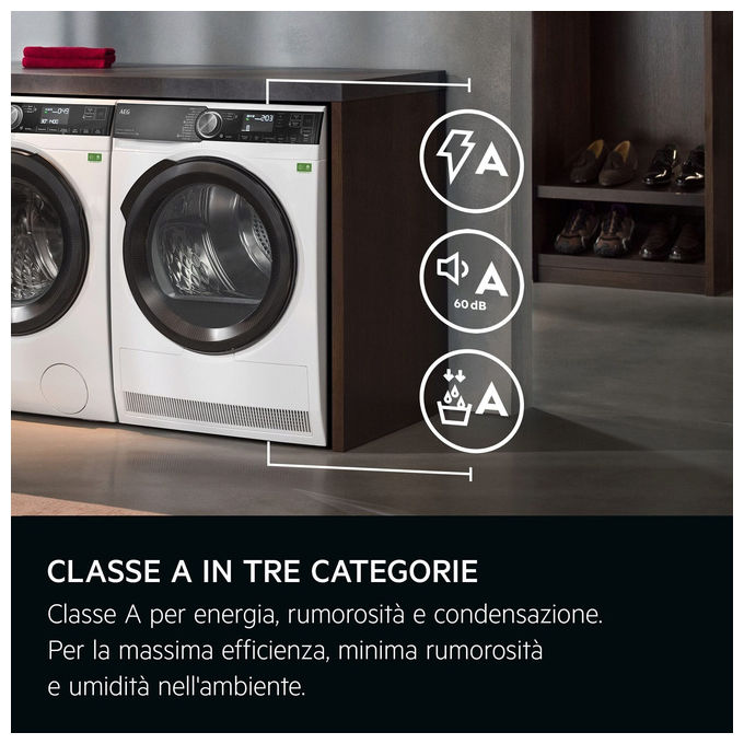 AEG TR9HH8AY Serie 9000X Asciugatrice Pompa di Calore 8 Kg Classe A WiFi SmartDry 3DScan 60 dB (85x59.6x63.6 cm) colore Bianco