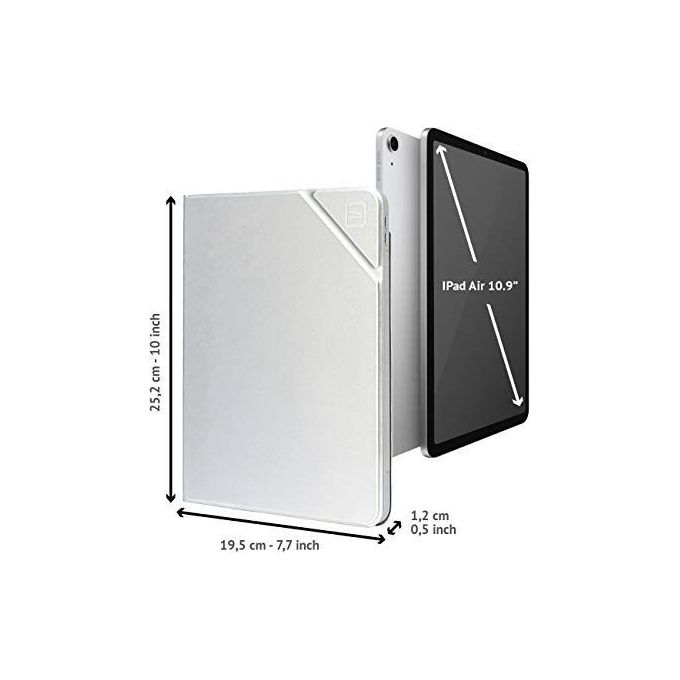 Tucano IPD109MT-SL Metal Custodia a libro per iPad Air 10.9'' 2020 con vano Apple Pencil colore Argento
