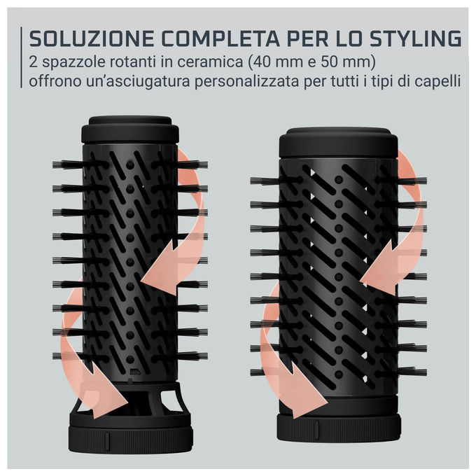 Rowenta UB9520F0 Brush Activ Spazzola ad Aria Calda Rotante Ionica 1000W 2 velocita' colore Nero