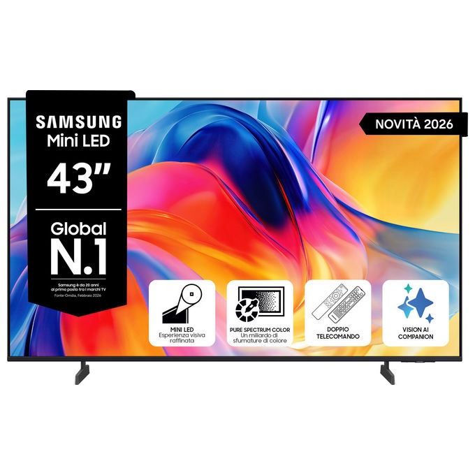 Samsung UE43M70HAUXZT Smart TV 43'' Mini LED 4K Ultra HD Tizen Wi-Fi DVB-T2 colore Titan Black