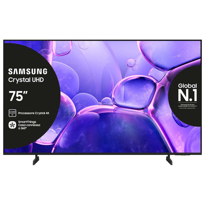 Samsung UE75U8000FUXZT Crystal UHD Smart TV 75'' 4K Vision AI HDR10+ Crystal Processor 4K colore Nero