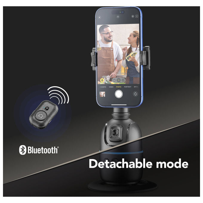 Cellularline Facecam, Supporto Telefono con Riconoscimento Automatico del Volto, Nero