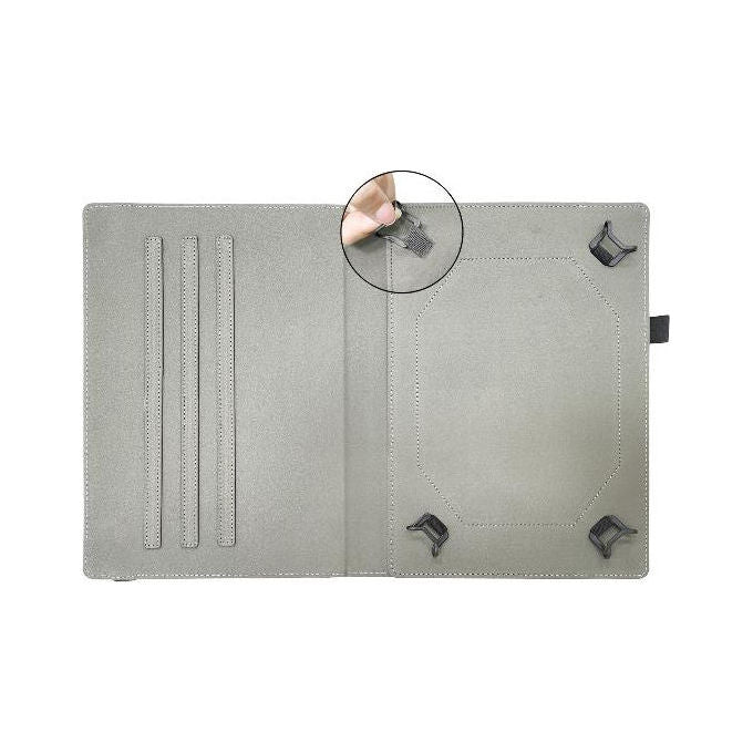Celly custodia universale a libro per tablet fino a 13 pollici, TPU, funzione stand, chiusura elastica, grigio, UNIFOLIOTAB13GR