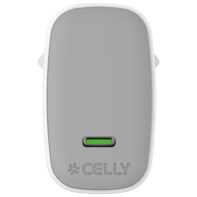 Celly Caricabatterie da Rete USB-C GaN 45W con Cavo 2 Metri Bianco
