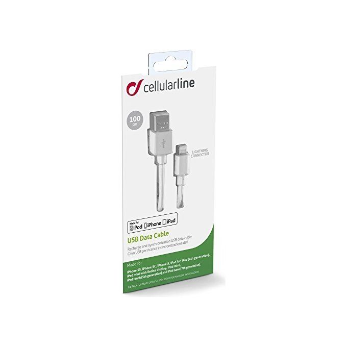 Cellular Line Power Cable Cavo Lightning per ricarica e trasferimento dati 1,2mt Bianco