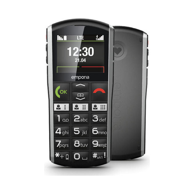 Emporia V27.LTE.V4.BK.01 SIMPLICITY-LTE Telefono di livello base 4G Bluetooth NFC 5,08 cm (2'') Risoluzione 220 x 176 Pixel colore Nero, Argento