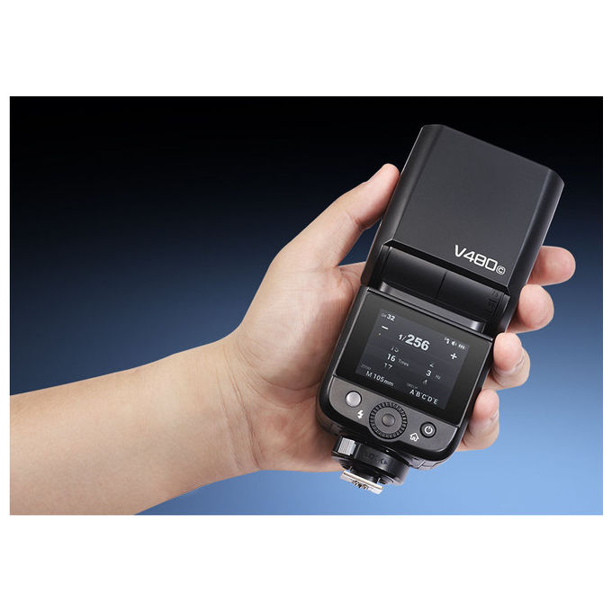 Godox 6952344242858 V480S Flash TTL per fotocamera compatibile Sony ADI P-TTL numero guida 50 HSS fino a 1-8000 s batteria Li-ion 2200mAh colore Nero
