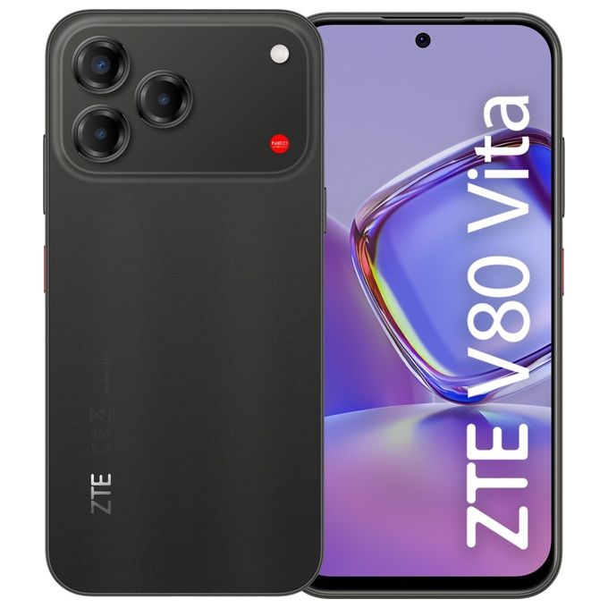 ZTE Blade V80 Vita smartphone 4G, 4GB RAM 256GB, display 6,75'' 120Hz, tripla fotocamera 50MP, batteria 5000mAh, Android 16, nero