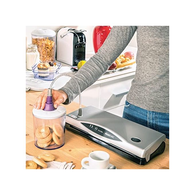 Magic Vac VB02PK1 Futura Macchina Sottovuoto 140 W 800 mbar Ciclo Automatico e Manuale Barra Saldante 30 cm colore Nero Grigio