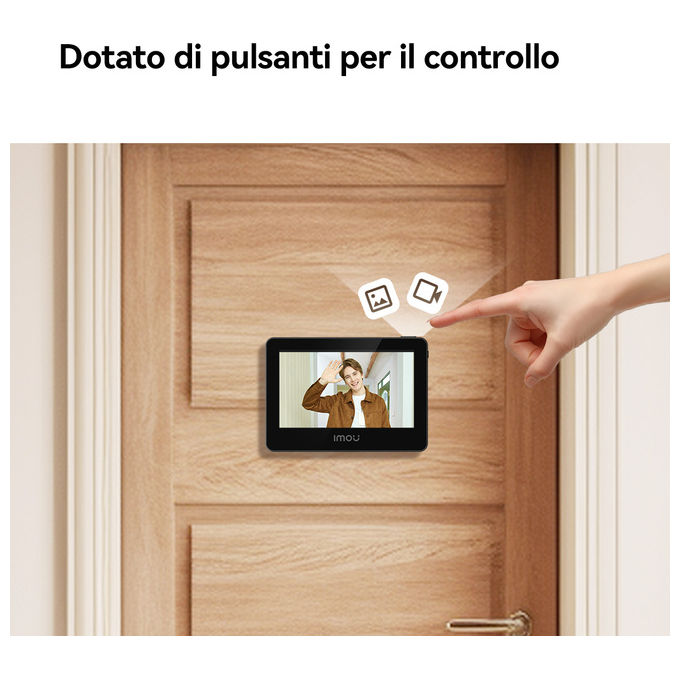Imou VD1 Spioncino Digitale Smart 5 MP QHD schermo 4.3'' WiFi Dual Band batteria 4800 mAh rilevamento AI colore Nero