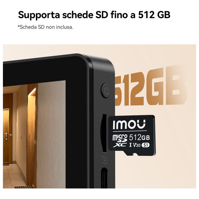 Imou VD1 Spioncino Digitale Smart 5 MP QHD schermo 4.3'' WiFi Dual Band batteria 4800 mAh rilevamento AI colore Nero