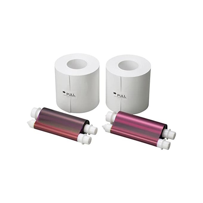 Mitsubishi Electric VM00203 Carta Fotografica Termica Sublimazione 2 Rotoli 10x15 cm e 15x20 cm Compatibile Mitsubishi CP D90 DW SL colore Bianco
