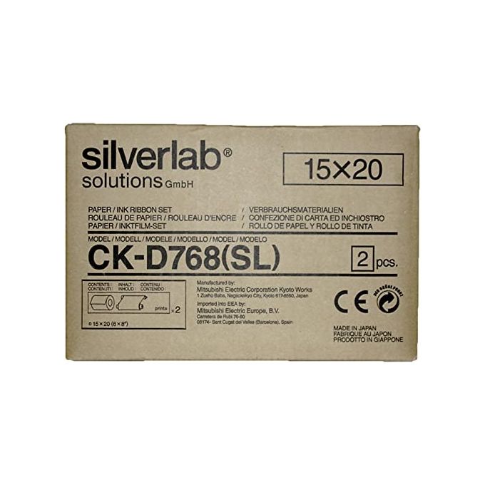 Mitsubishi Electric VM00215 CK-D 768 SL Materiale per Stampa a Sublimazione Termica 2x 200 stampe Formato 152 x 203 mm colore Bianco