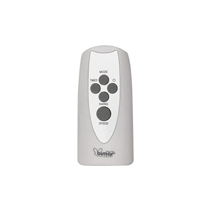 Bimar VM45 Ventilatore da Parete con Telecomando Elica 40cm 5 Pale 3 Velocita' Timer 7h 30min Oscillazione 90° colore Bianco
