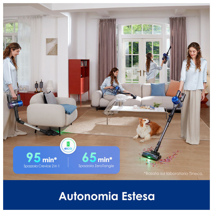 Tineco PURE ONE S70 Scopa Elettrica Senza Fili 500 W 200 AW Filtro HEPA colore Grigio
