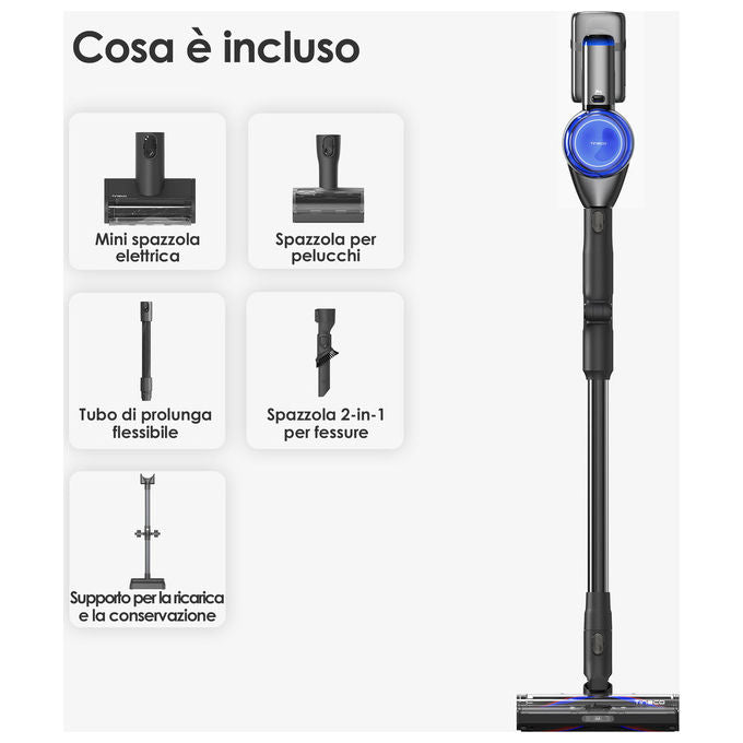 Tineco PURE ONE S70 Scopa Elettrica Senza Fili 500 W 200 AW Filtro HEPA colore Grigio