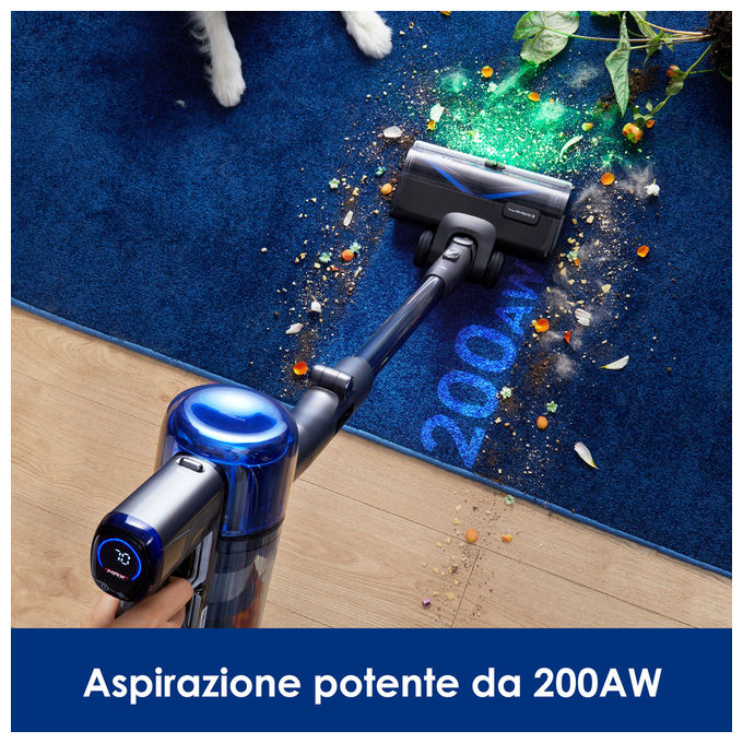 Tineco PURE ONE S70 Scopa Elettrica Senza Fili 500 W 200 AW Filtro HEPA colore Grigio