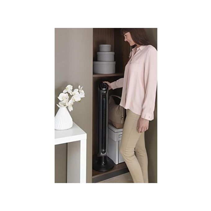 Rowenta VU6670 Eole Infinite Ventilatore a Torre con Oscillazione a 180 Gradi 3 Velocita' Timer 8h e Spegnimento Automatico in Nero