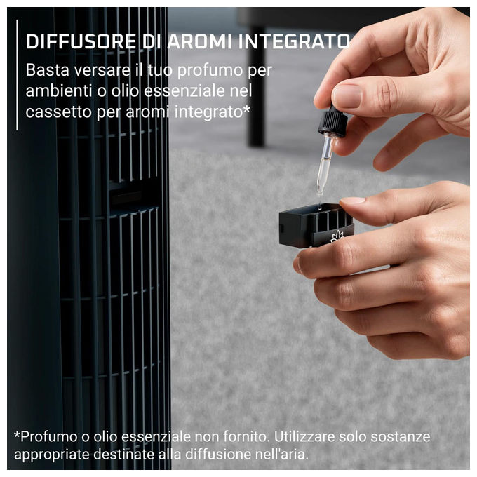 Rowenta VU7050F0 Eole Silence Force Ventilatore a Torre 12 Velocita' 20 dB 2440 m³-h Telecomando Oscillazione Automatica colore Blu scuro