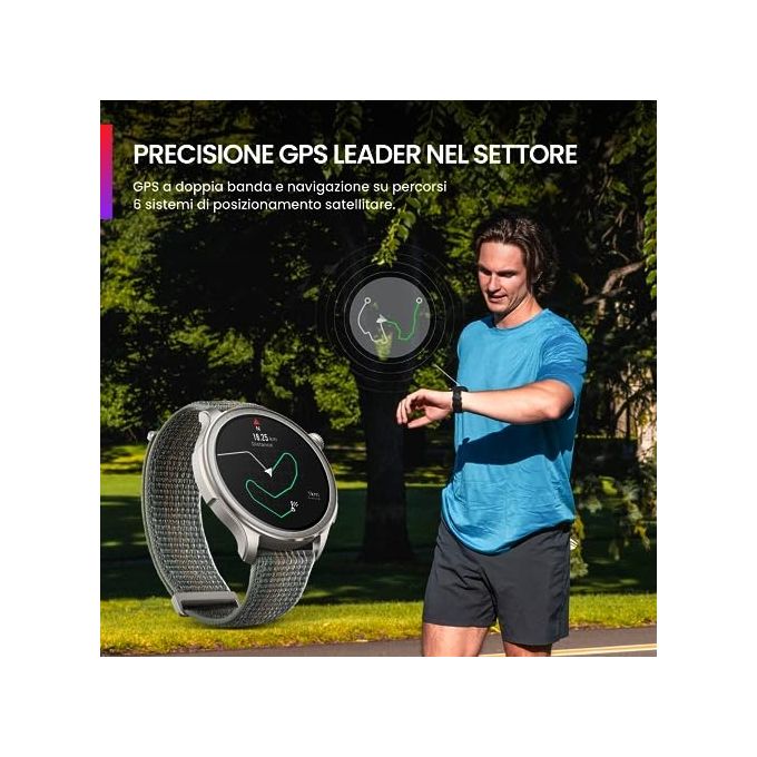 Amazfit A2286 Balance Smartwatch 1.5'' AMOLED 46mm GPS NFC Chiamate Bluetooth 14 giorni batteria colore Grigio