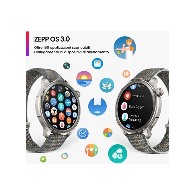 Amazfit A2286 Balance Smartwatch 1.5'' AMOLED 46mm GPS NFC Chiamate Bluetooth 14 giorni batteria colore Grigio