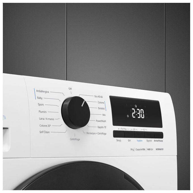 Smeg W3094A10 Lavatrice Frontale 9 Kg 1400 rpm Classe A Inverter Vapore Anti Allergy (85x60x58 cm) colore Bianco
