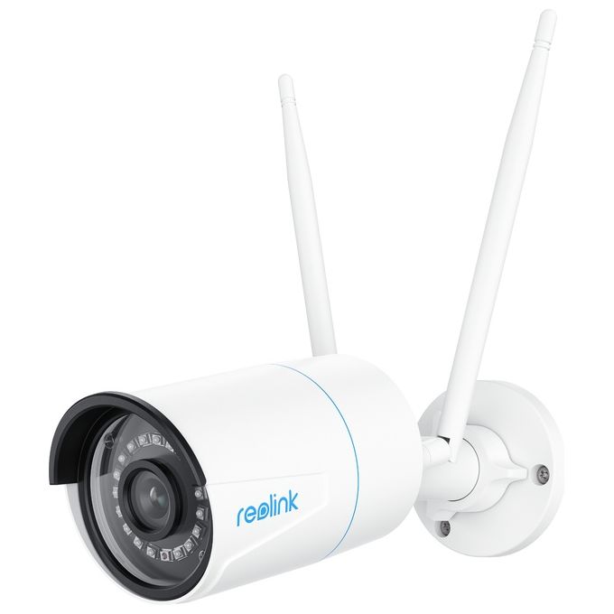 Reolink W320 Telecamera di Sicurezza IP WiFi Dual Band 5MP Esterno IP67 Visione Notturna 30m Rilevamento Persone Veicoli Slot MicroSD 256GB colore Bianco