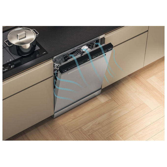 Whirlpool W8F HS61X Lavastoviglie A libera installazione 15 coperti Classe A 41 dB 8 programmi AquaStop (85x60x59 cm) colore Inox