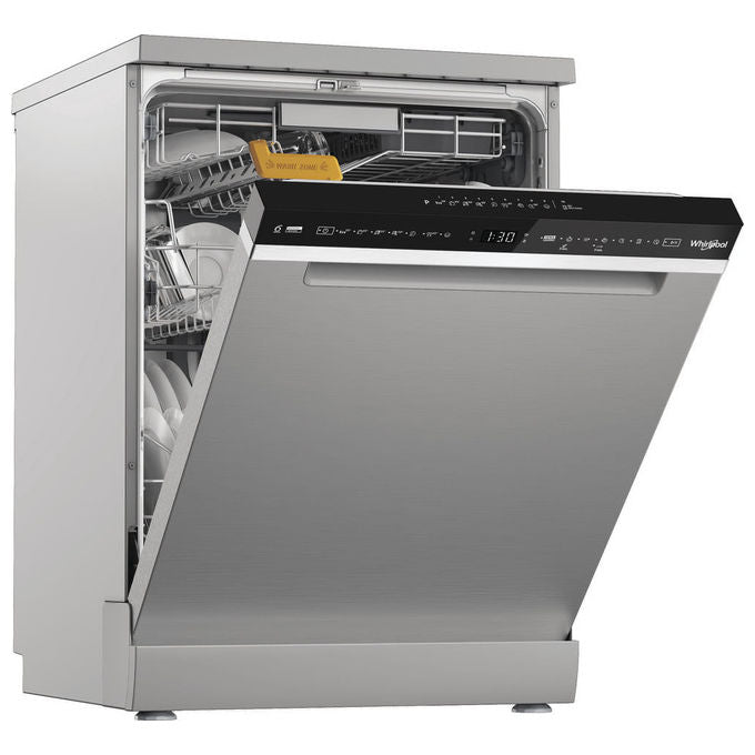 Whirlpool W8F HS61X Lavastoviglie A libera installazione 15 coperti Classe A 41 dB 8 programmi AquaStop (85x60x59 cm) colore Inox