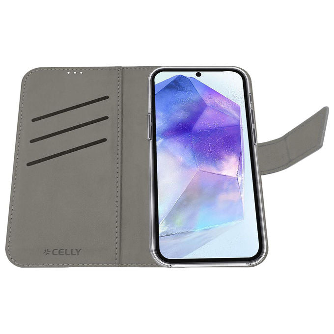 Celly Custodia Portafoglio Similpelle Nera per Samsung Galaxy A56 5G