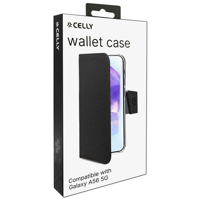 Celly Custodia Portafoglio Similpelle Nera per Samsung Galaxy A56 5G