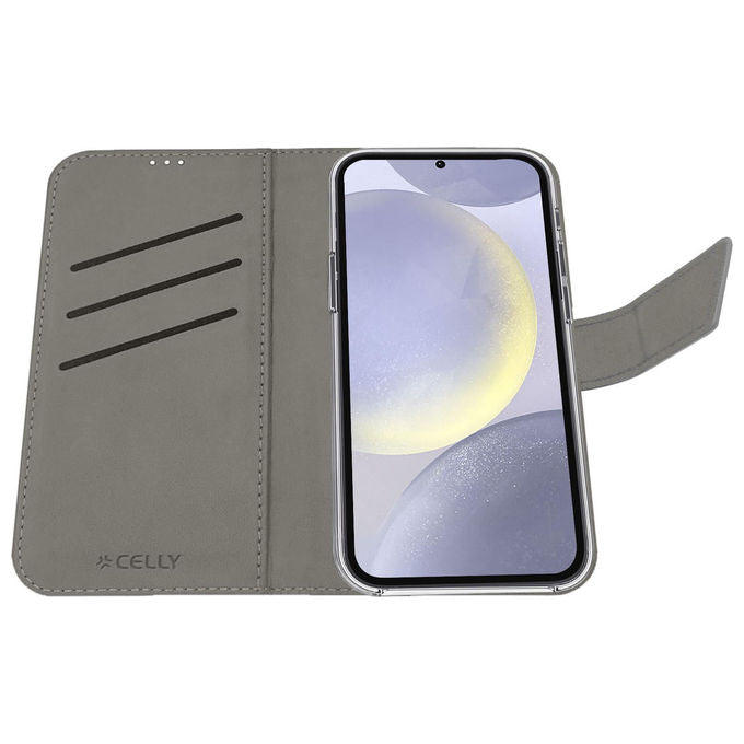 Celly Wally Custodia a Libro Nera per Samsung Galaxy S25+ 5G