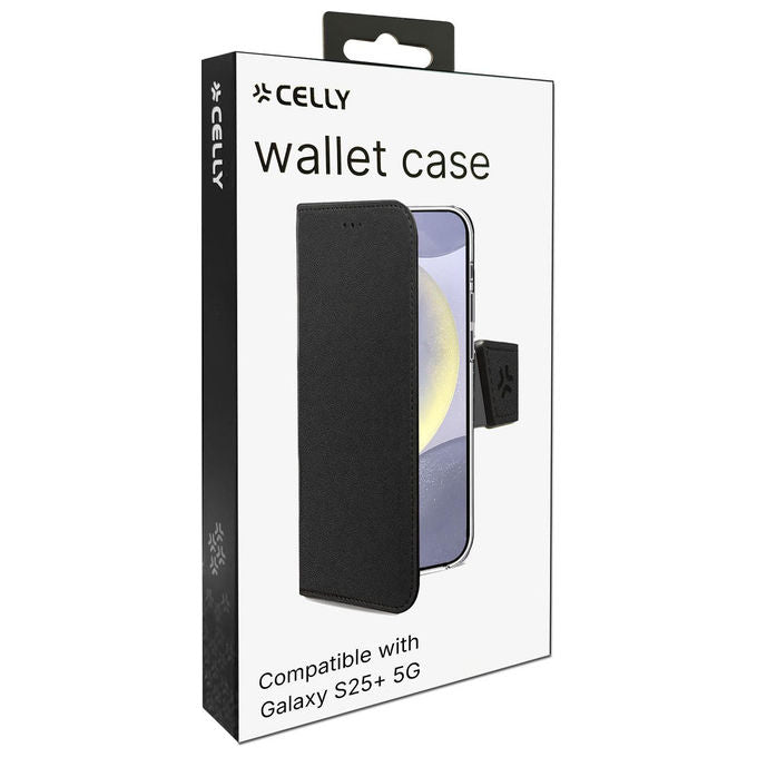 Celly Wally Custodia a Libro Nera per Samsung Galaxy S25+ 5G