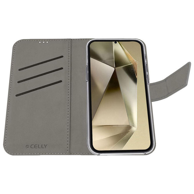 Celly Custodia a Libro Nera per Samsung Galaxy S25 Ultra 5G