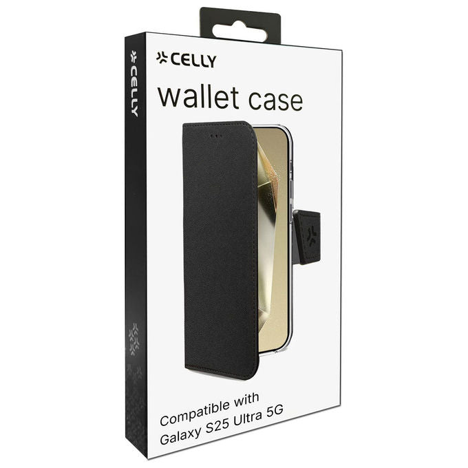 Celly Custodia a Libro Nera per Samsung Galaxy S25 Ultra 5G