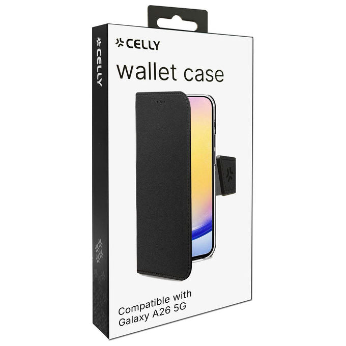 Celly Wally Custodia Portafoglio Nera per Samsung Galaxy A26 5G