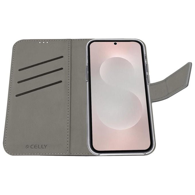 Celly Wally custodia a portafoglio nera per Samsung Galaxy S25 Edge