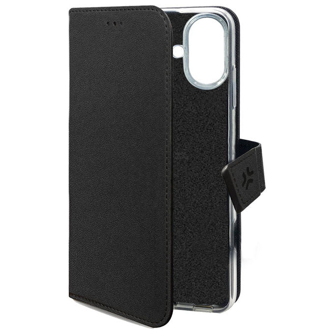 Celly Wally Custodia a Libro per iPhone 17 Nera in Similpelle