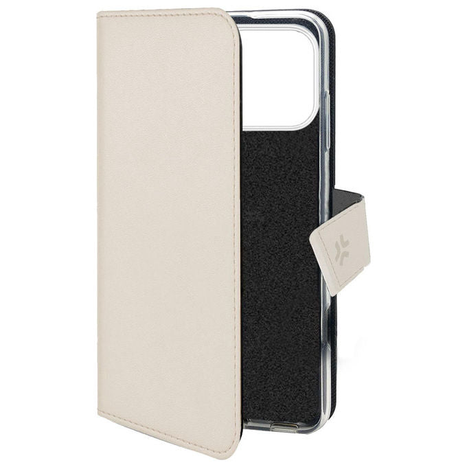 Celly Wally Custodia a Libro in Similpelle Sabbia per iPhone 17 Pro