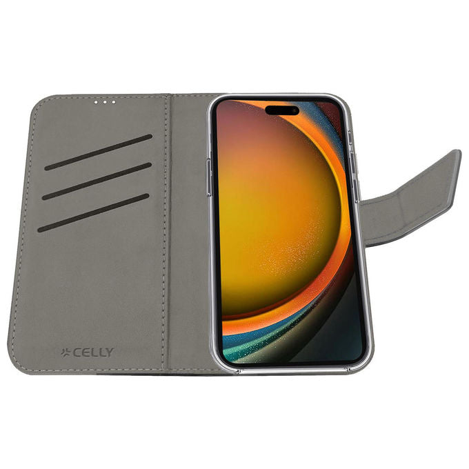 Celly Wally Custodia a Libro in Similpelle Sabbia per iPhone 17 Pro