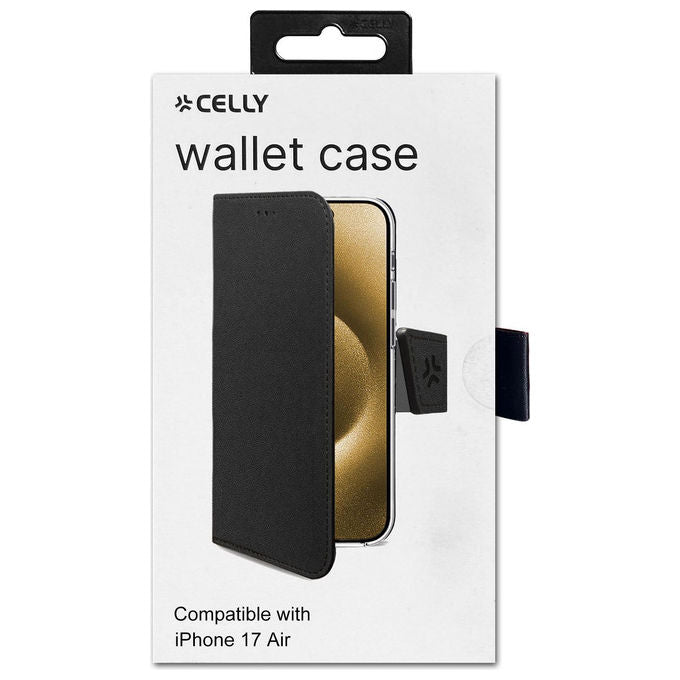 Celly Custodia Portafoglio Similpelle Nera per Smartphone