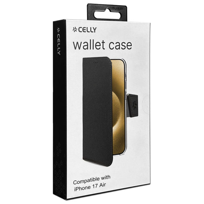 Celly Custodia Portafoglio Similpelle Nera per Smartphone