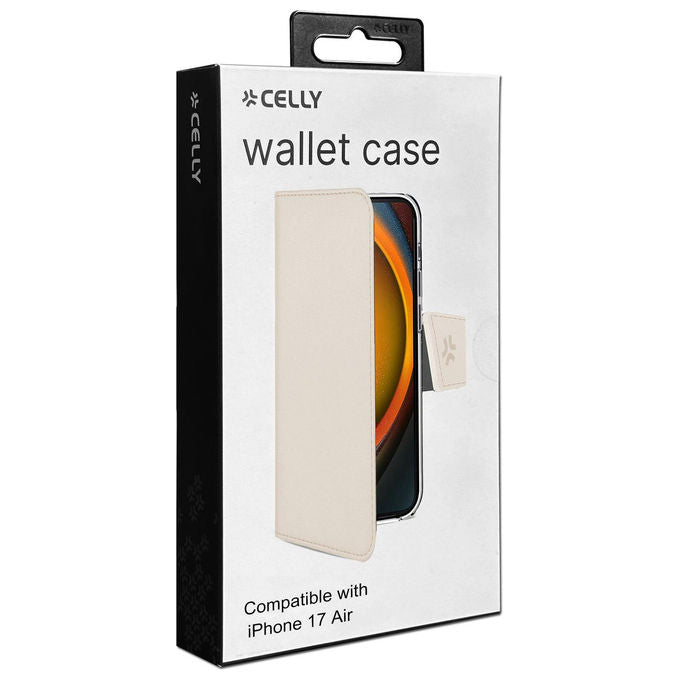 Celly Custodia a Libro in Similpelle Sabbia per iPhone Air