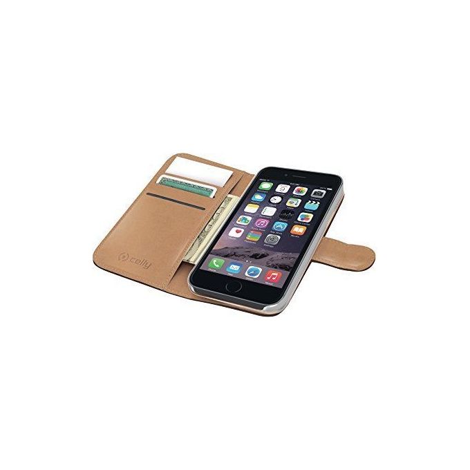 Celly Custodia ad agenda Wally per iPhone 6 Plus, Marrone